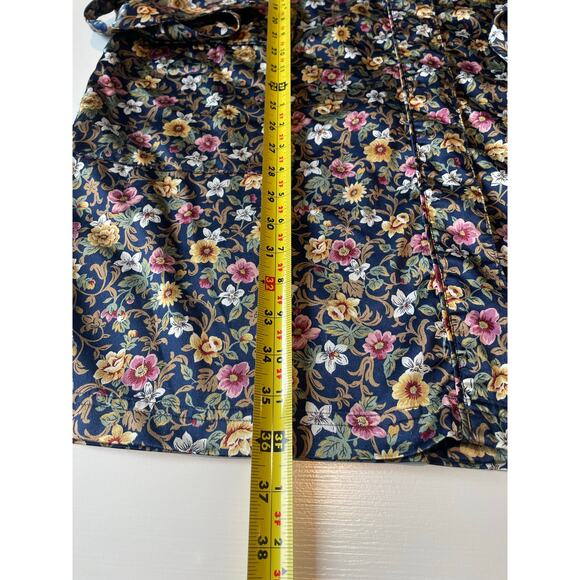 Talbots Intimates Satin Kimono Floral Robe Pockets Sash Belt Sz S Classic Travel - Picture 12 of 13